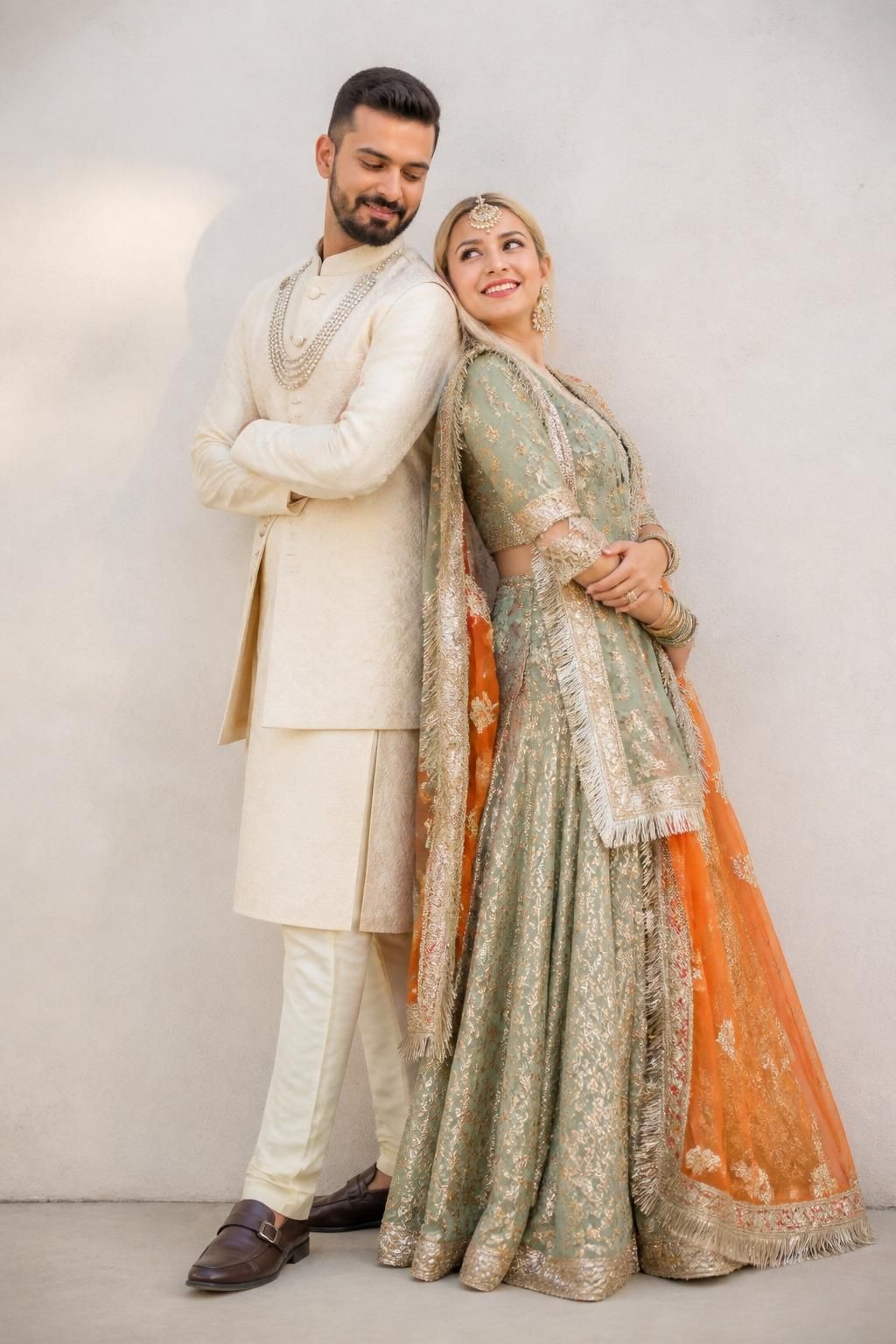 Back-To-Back Couple Portrait