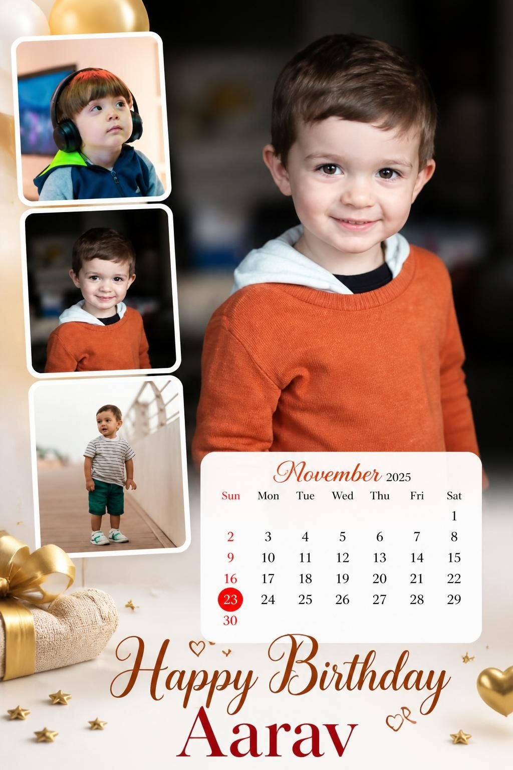 Birthday wish Calendar Collage