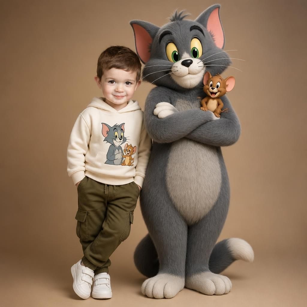 Tom & Jerry with the child