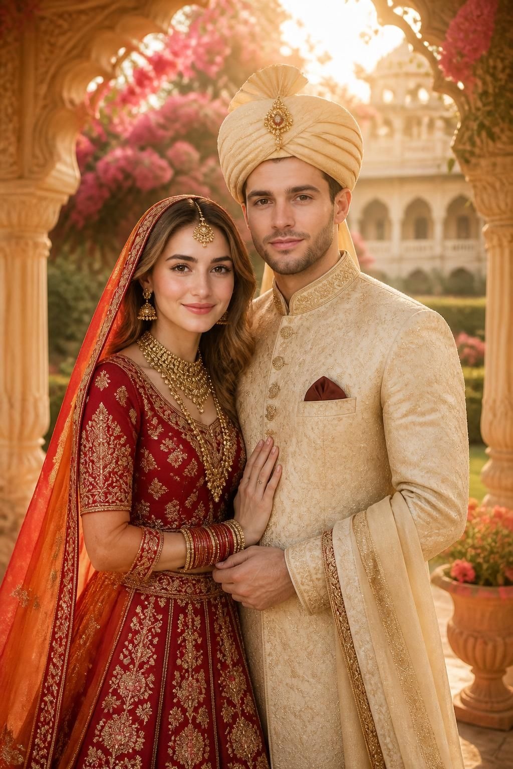 Royal Bridal Couple Portrait