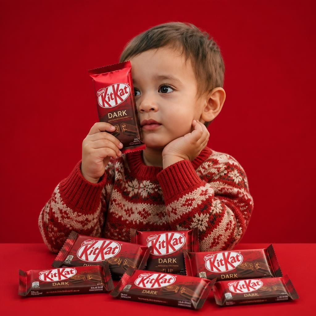 A photo of a child with chocolate
