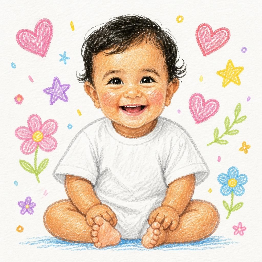 Whimsical Crayon Portrait